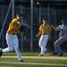 Chelsea pitcher Gibson Stoffer throws to first for an out in the second game against Skyline on Monday, April 22. Daniel Brenner I AnnArbor.com